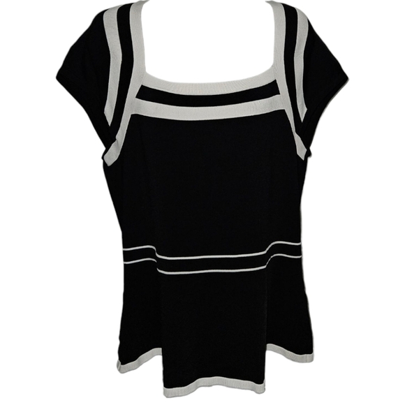 White House Black Market Tops - WHBM Peplum Square Neck Short Sleeve Top